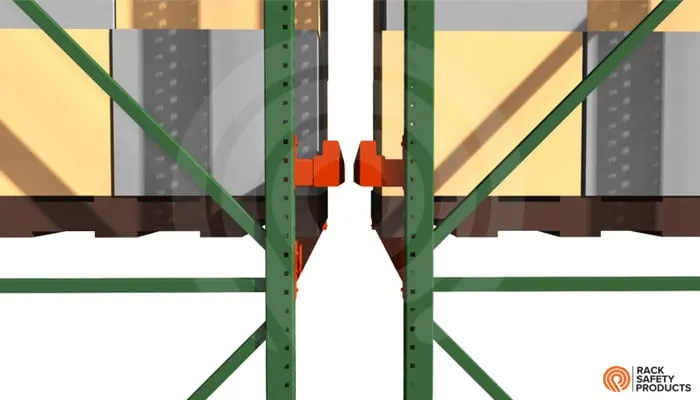 View along the longitudinal flue with backstop beams projecting into it from both rows